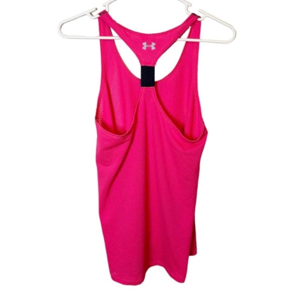 Under Armour Tank Top Hot Pink Fuchsia Running Racerback Semi-fitted Heat Gear - Picture 7 of 7